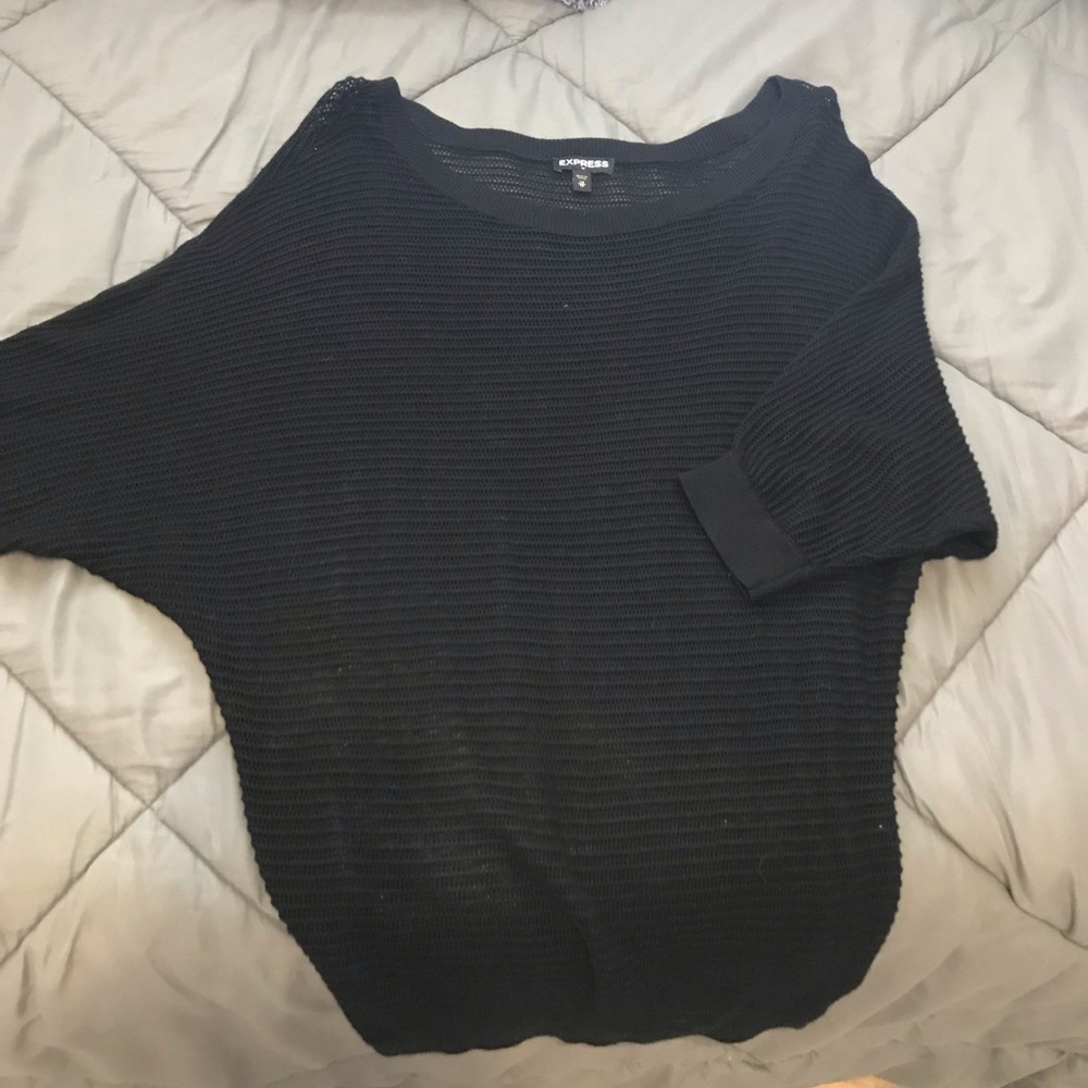 Black Short Sleeve Sweater